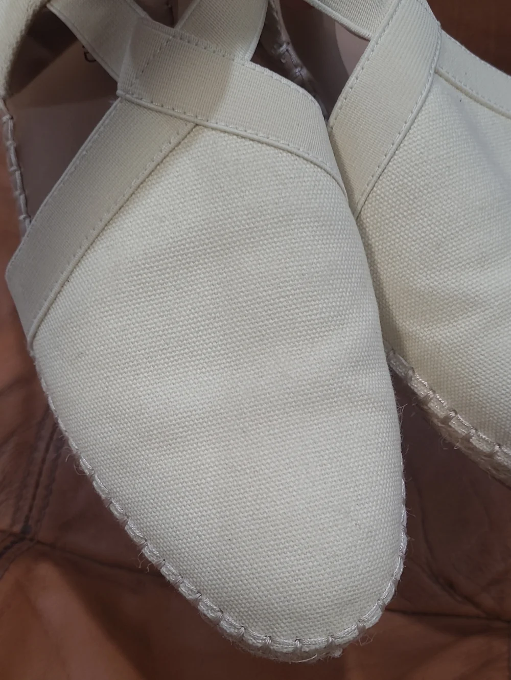 Lucky Brand Cream Cross-Strap Espadrille Slingback Flats